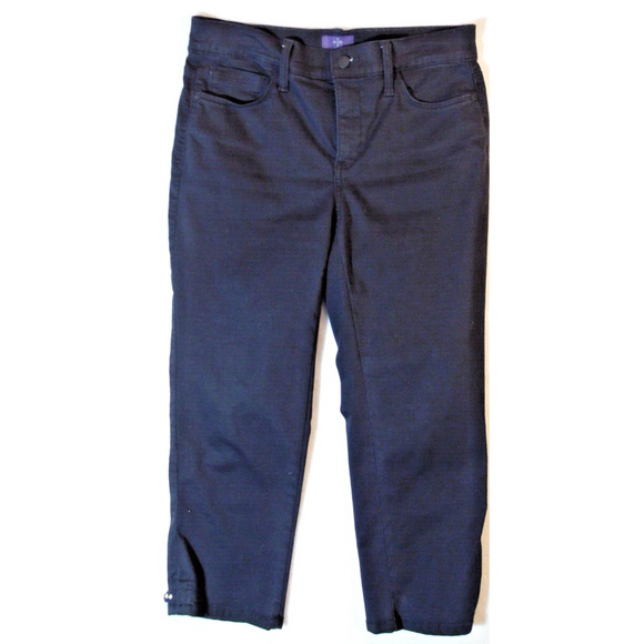 NYDJ Jeans Womens Size 2 Black Karen Capri‎ Mid Rise Cotton Blend Lift and Tuck - Picture 2 of 14